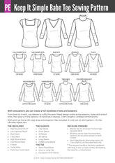 Keep It Simple | Semi Fitted T-shirt PDF Sewing Pattern